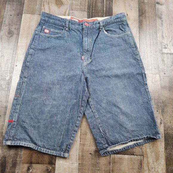 Vintage Ecko size 36 Denim Carpenter Jean Shorts Baggy Y2k Hip Hop - Picture 2 of 9